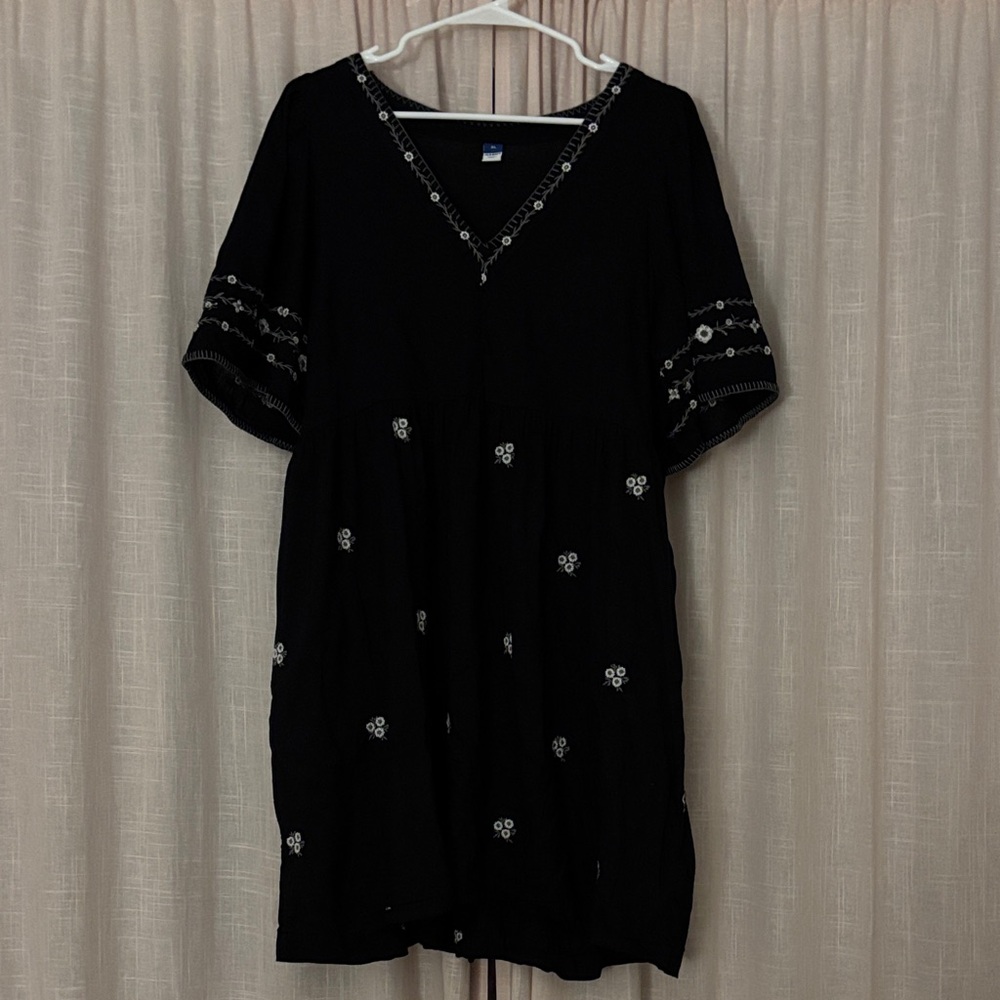 Old Navy Black Mini Dress with White Accents
